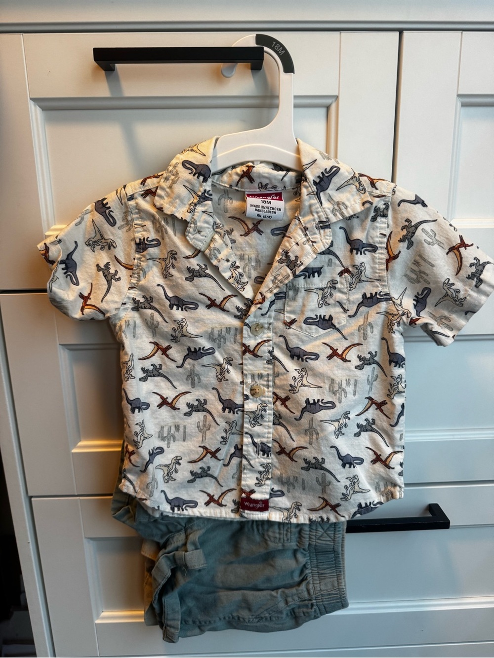 Wrangler dinosaur 18 month short sleeve set